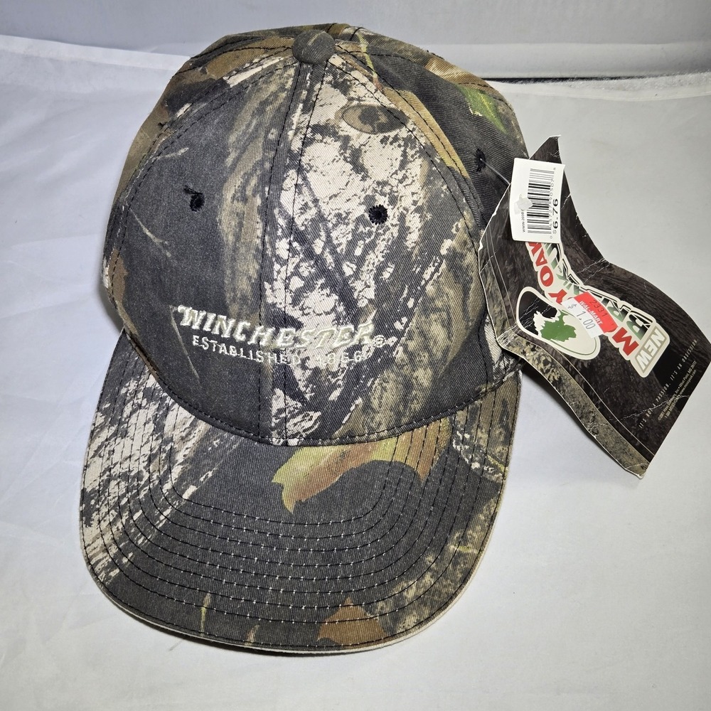 Winchester Men's Adjustable Baseball Cap Mossy Oak Camo One Size Hunting NWT